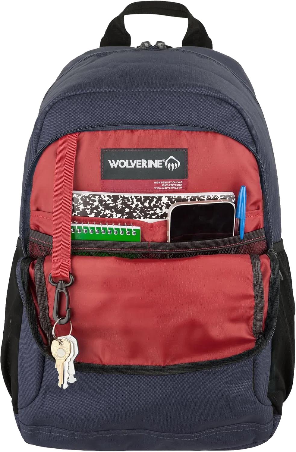 WOLVERINE Lightweight, Water Resistant Rugged Backpack for Travel or Work, Laptop-Navy, 23L