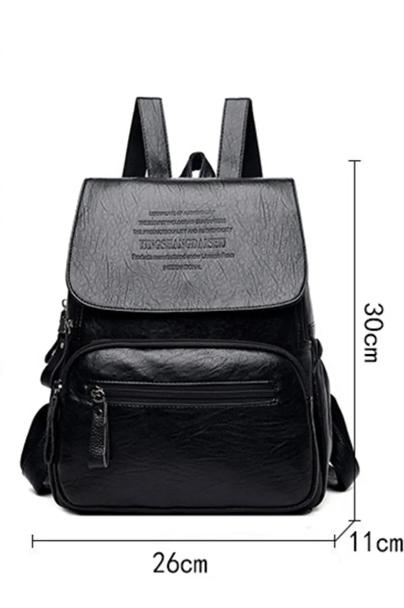 Women's Fashion Lightweight Leather Travel Backpack