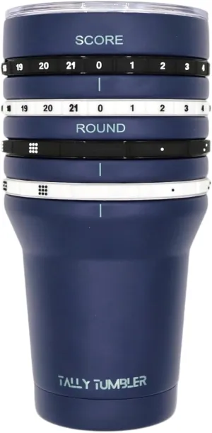Yard Game, Stainless Steel Cup, 30 oz Leak Proof Lid, Double Wall Insulation, Yard Game Tumbler with Score Keeping Counter used to Track Game Scores & Rounds Won, for Two Teams (Blue Bags)
