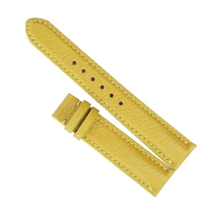 Yellow Goat leather watch band, High Quality Alran Chevre Sully leather watch strap (17mm, Steel Folding Clasp)