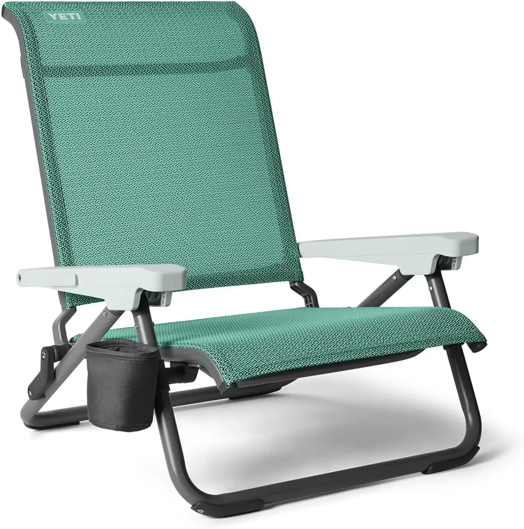 YETI Hondo Reclining Beach Chair, Breathable, UV-Resistant, and Supports up to 350 lbs, Seafoam