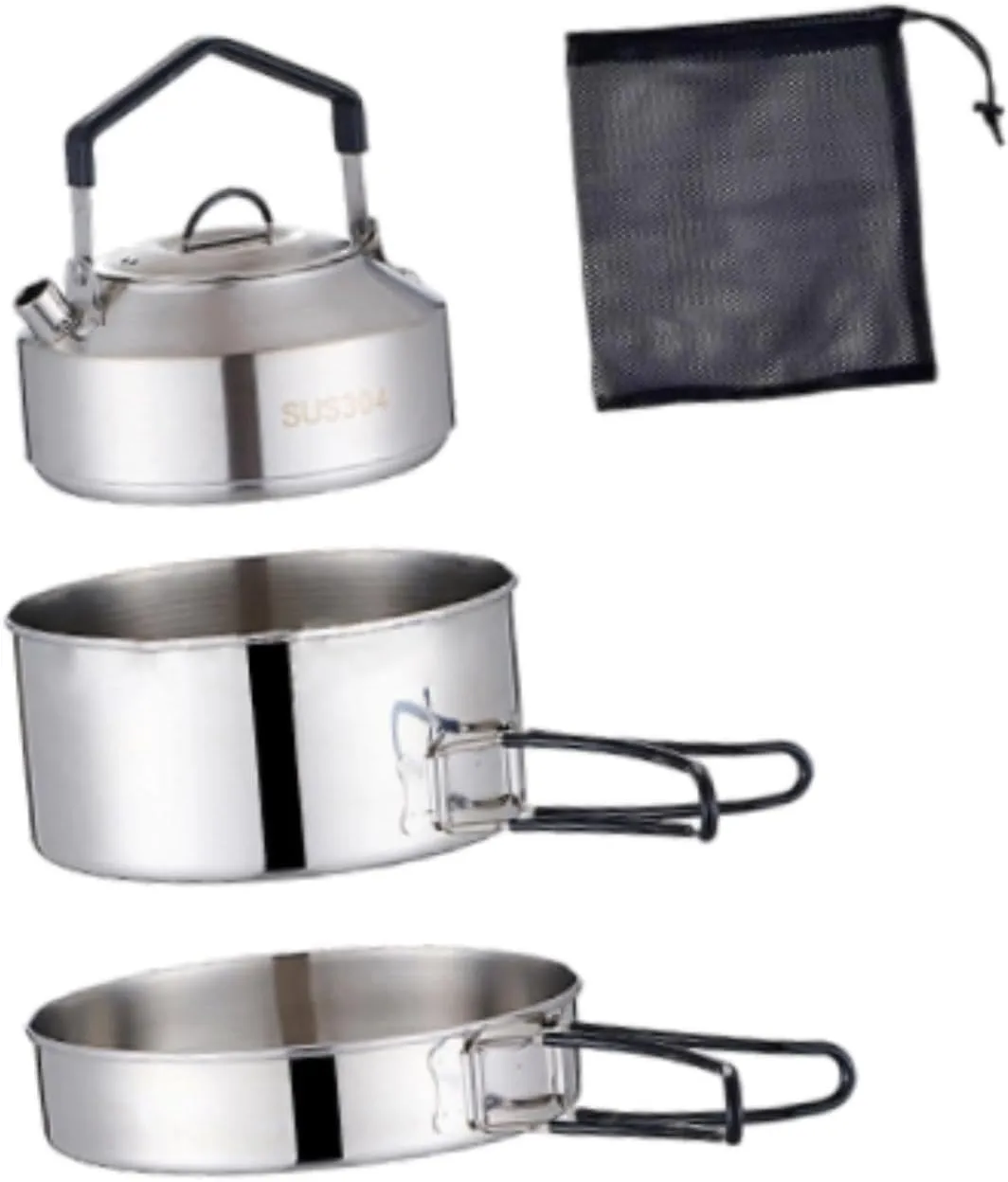 YIJU Cooking Set Camping Cookware Set with Storage Bag Camping Pot and Pan with Kettle for Kitchen BBQ Backpacking Hiking Outdoor