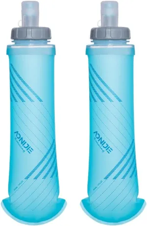 YOUGLE 2 Pack Soft Hydration Flask TPU Collapsible Water Bottles for Running Hydration Vest, BPA-Free, for Cycling Marathon Hiking