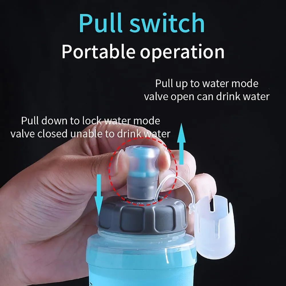 YOUGLE 2 Pack Soft Hydration Flask TPU Collapsible Water Bottles for Running Hydration Vest, BPA-Free, for Cycling Marathon Hiking
