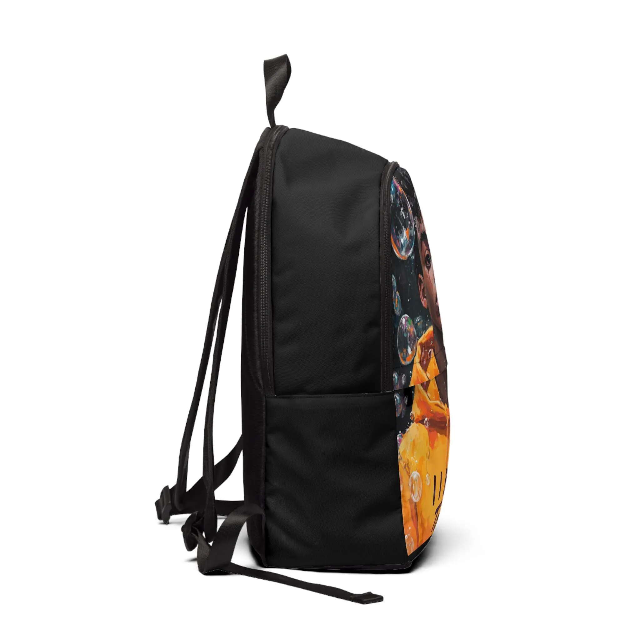 Youthful Anxiety Awareness Graphic Backpack with Bubble Design - Perfect for School & Casual Outings