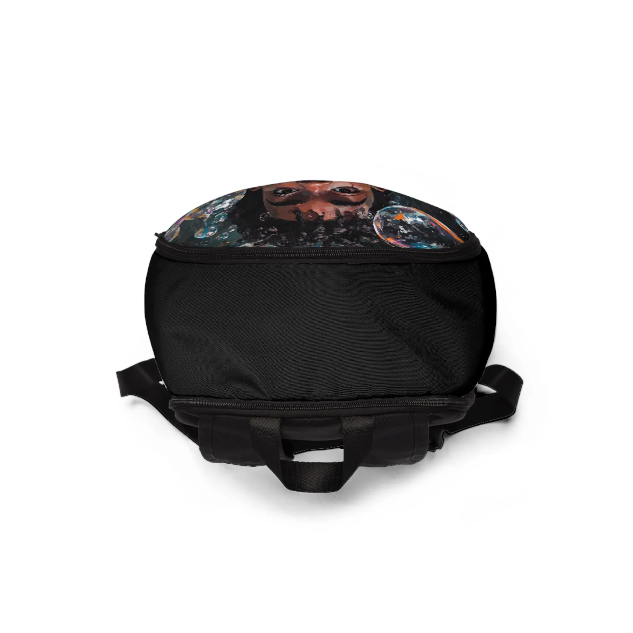 Youthful Anxiety Awareness Graphic Backpack with Bubble Design - Perfect for School & Casual Outings