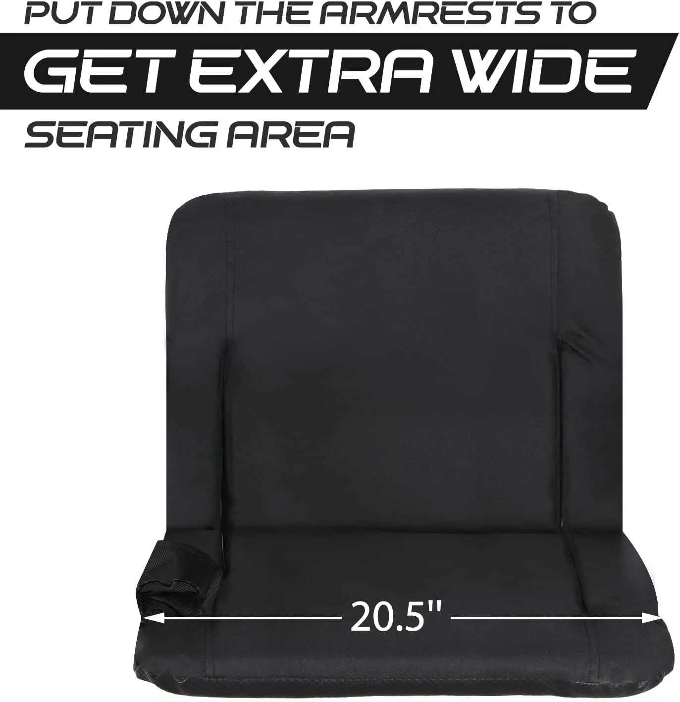 ZENY Folding Stadium Seat Chair with Back Support and Cushion for Bleachers 2 Pack, Reclining Bleacher Seat with Back, Armrests and Cup Holders