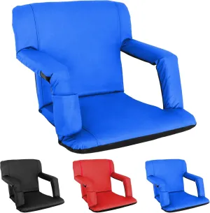 ZENY Folding Stadium Seat with Back Support, 20.5'' / 25'' Reclining Bleacher Seat Chairs with Back and Cushion, Portable Sport Events Stadium Chairs with Backrest