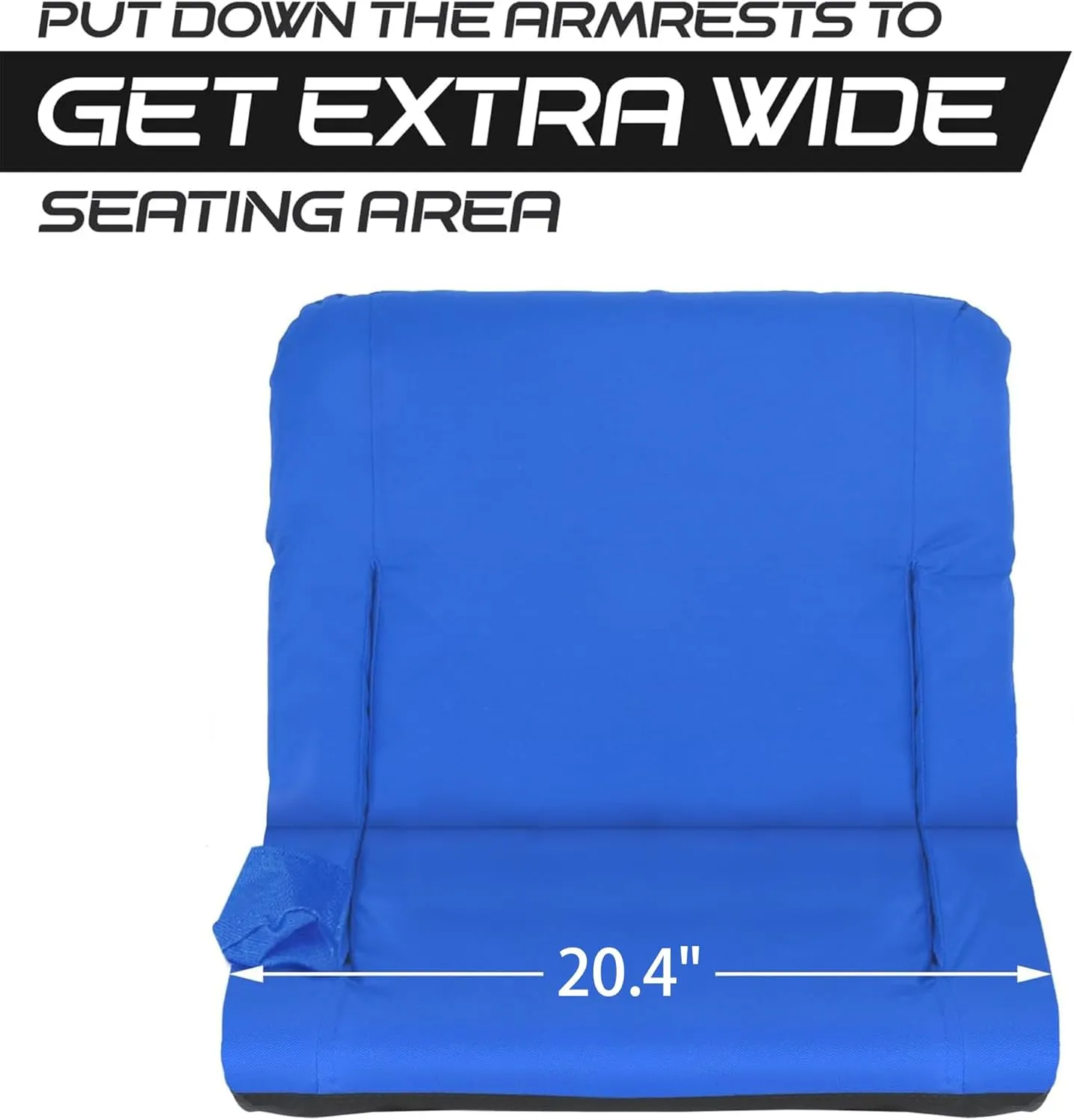 ZENY Folding Stadium Seat with Back Support, 20.5'' / 25'' Reclining Bleacher Seat Chairs with Back and Cushion, Portable Sport Events Stadium Chairs with Backrest