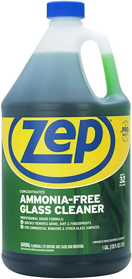 Zep Ammonia Free Glass Cleaner Concentrate 1 Gallon (Case of 2) ZU1052 - Commercial Strength