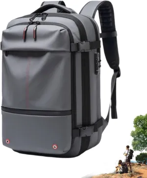 ZJQ Go Trend Mart Backpack, Pro–Travel Smart with Vacuum Compression & Waterproof Design, 60L Vacpack Backpack with Vacuum (Gray)