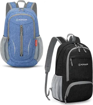 ZOMAKE 10/20L Small Hiking Backpack for Women Men - Lightweight Packable Hiking Daypack - Tear Resistant Foldable Day Pack for Travel Camping Outdoor Sports(Dark Blue&Black)