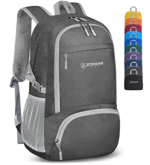 ZOMAKE Lightweight Packable Backpack 30L, Foldable Hiking Backpacks Water Resistant Compact Folding Daypack for Travel(Dimgray)