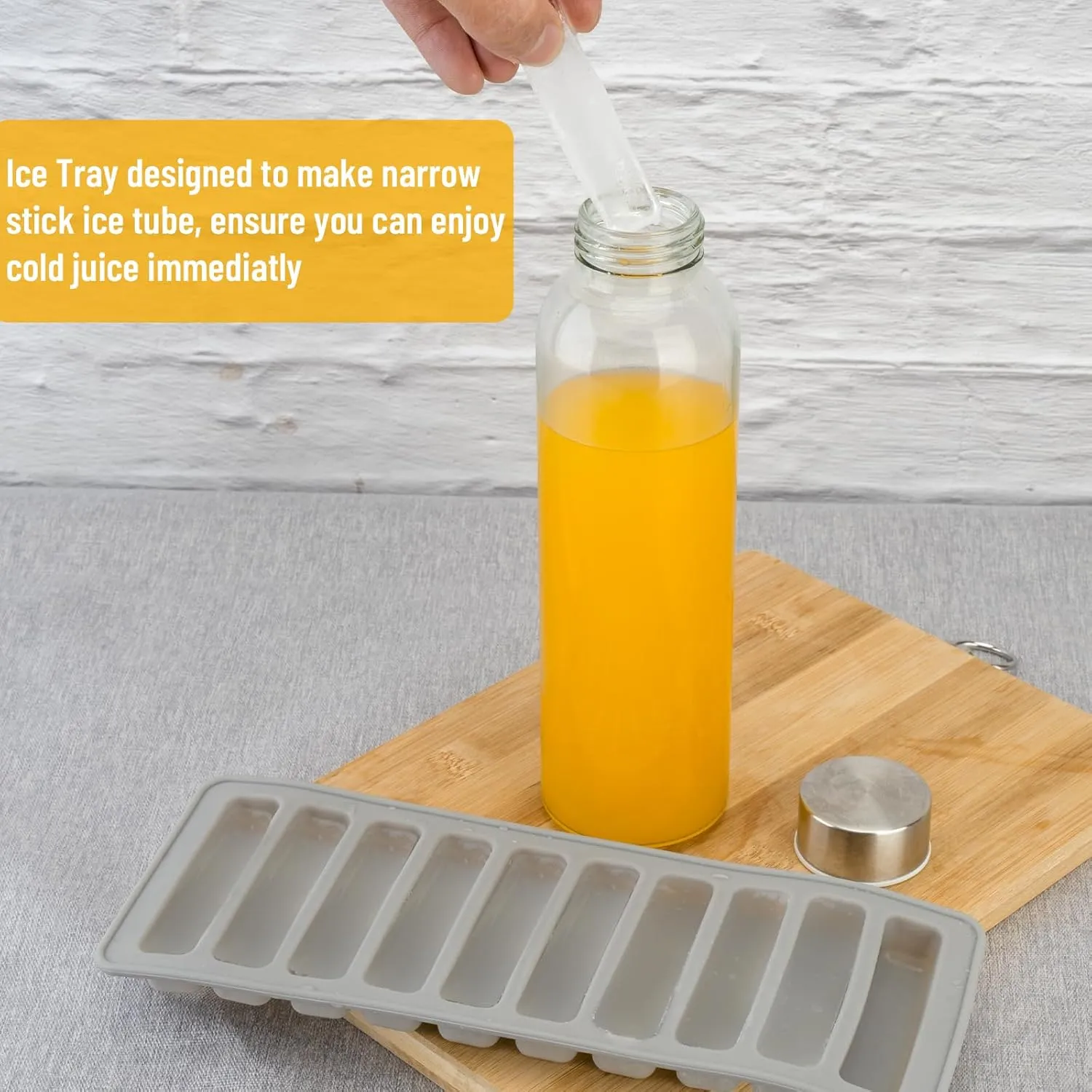 Zukro Glass Water Bottles with Lids 18 oz, Reusable Clear Juice Bottles With Stainless Steel Airtight Cap for Juicing, 100% Leak Proof Juice Drinking Jar for Refrigerator, BPA Free, Set of 10
